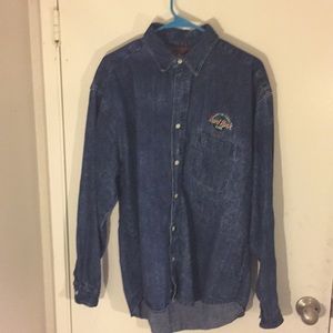 Hard rock denim button up